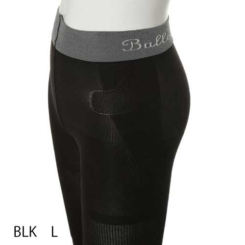 【Ballelite】骨盤サポート着圧レギンス細リブ80デニール　M/L＜全３色＞BLK L