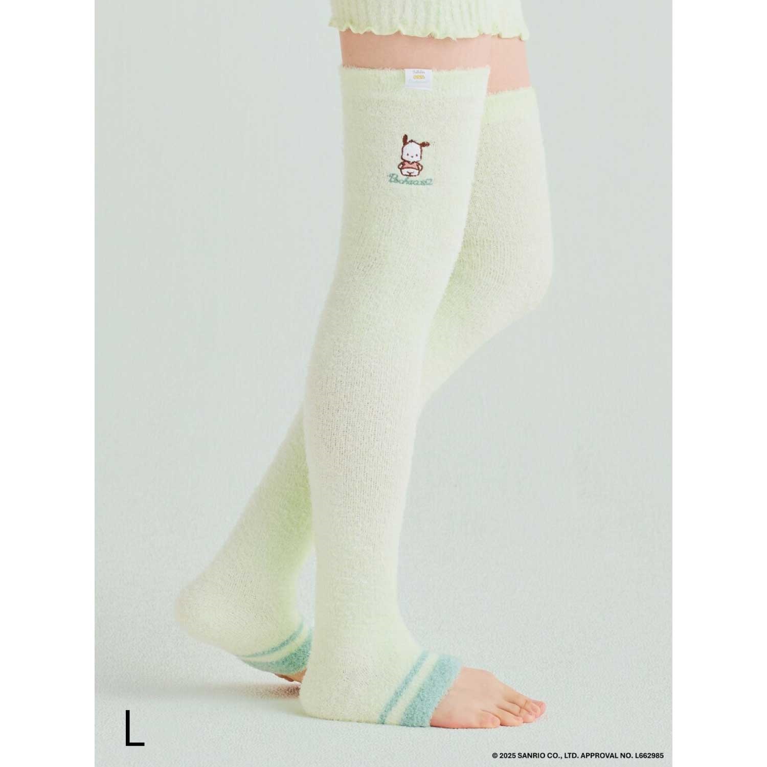 【Ballelite】ポチャッコ　もこもこ着圧ナイトオーバーニーソックス　MNT　＜M/L＞L