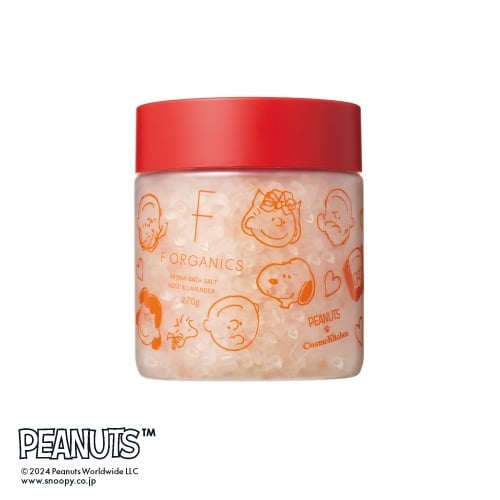 ＜先行予約＞【F ORGANICS】PEANUTS アロマバスソルト ローズ＆ラベンダーの香り