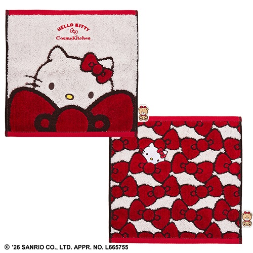 【Cosme Kitchen】＜HELLO KITTY＞タオルハンカチ＜全2種＞