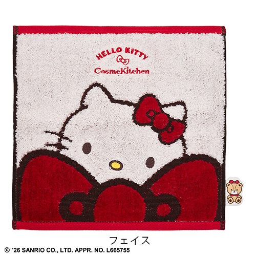 【Cosme Kitchen】＜HELLO KITTY＞タオルハンカチ＜全2種＞(フェイス)