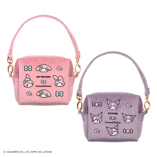 ＜先行予約＞【Cosme Kitchen】＜MY MELODY＞＜KUROMI＞ハンドル付きポーチ＜全2種＞