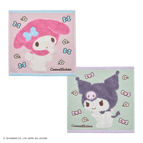 ＜先行予約＞【Cosme Kitchen】＜MY MELODY＞＜KUROMI＞タオルハンカチ＜全2種＞