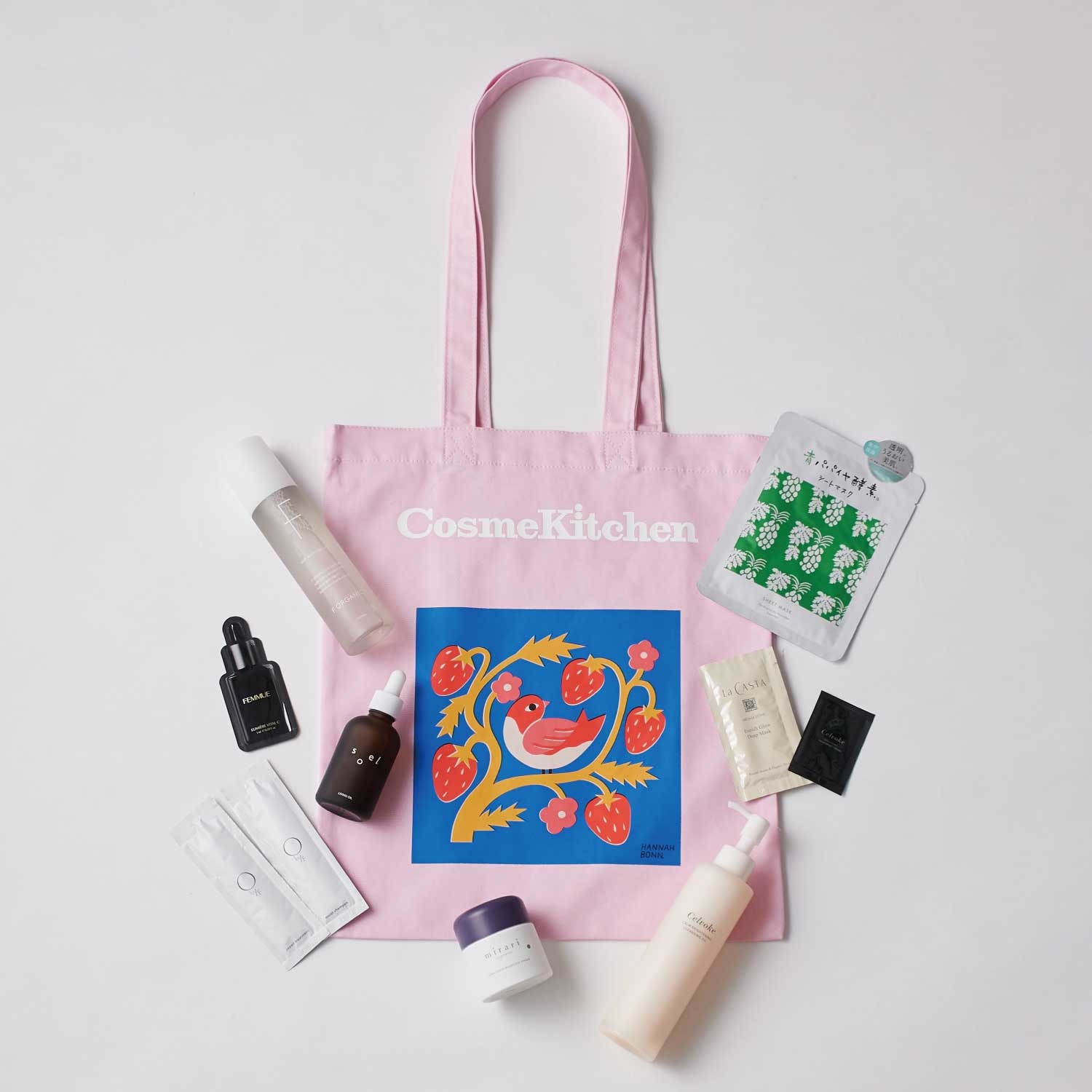 Ball & Chain】Cosme Kitchen Flower エコバックWH ｜バッグ