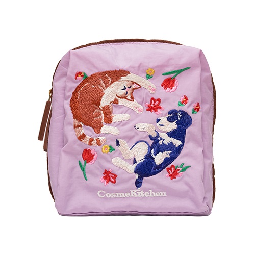 【Ball & Chain】＜FLOWER＞コスメポーチ パープル