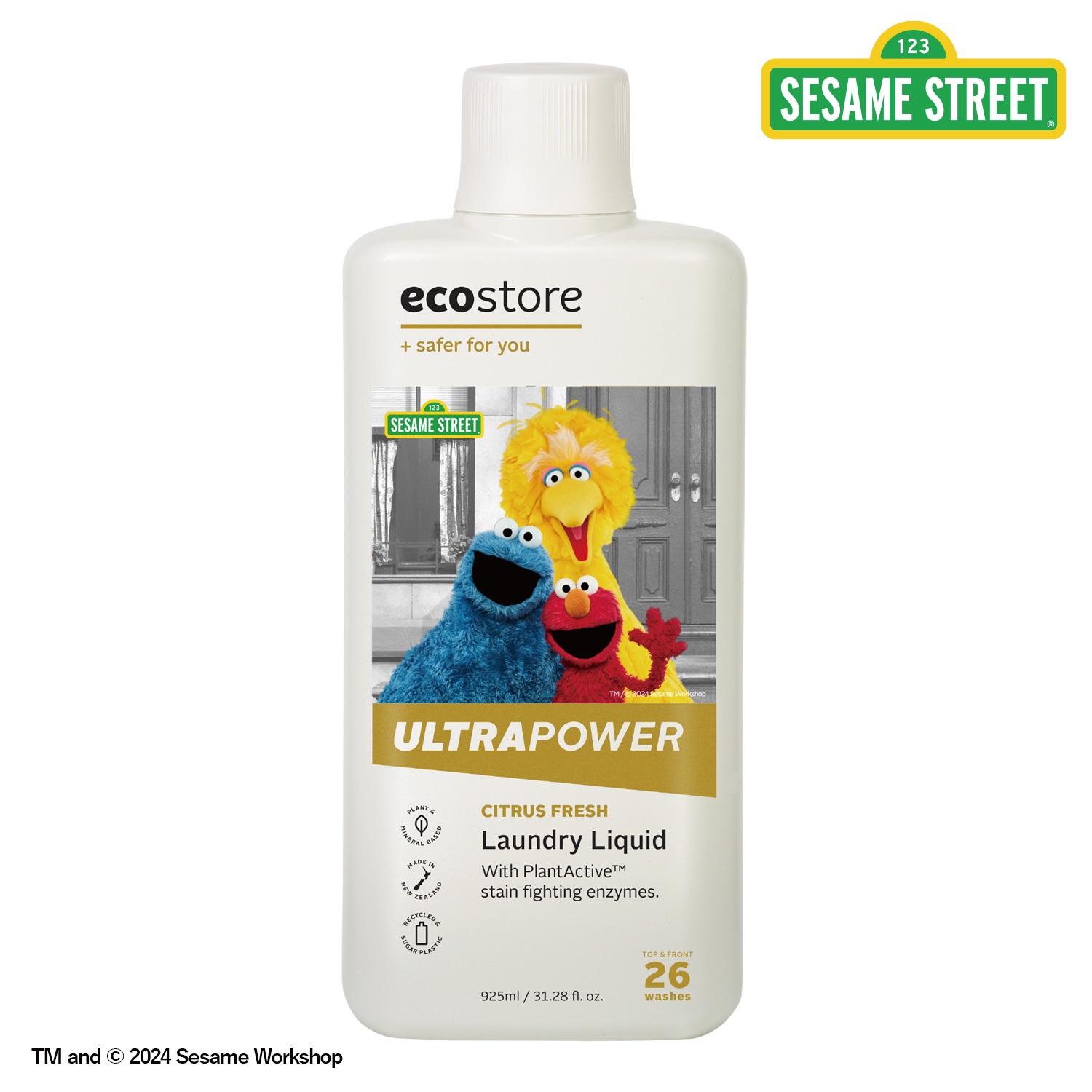 【ecostore】SESAME STREET ランドリーリキッド ウルトラパワー 925mL