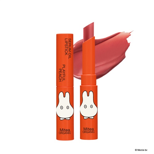 【Mitea ORGANIC】＜miffy2026＞セラムオイルリップスティック　［01,05,07］(プレイフルピーチ（発色タイプ）)