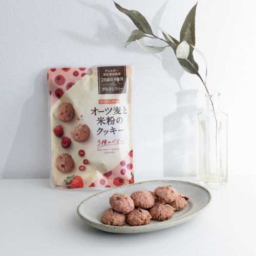 BIOKURA】オーツ麦と米粉のクッキー 3種のベリー ｜MASH GO GREEN