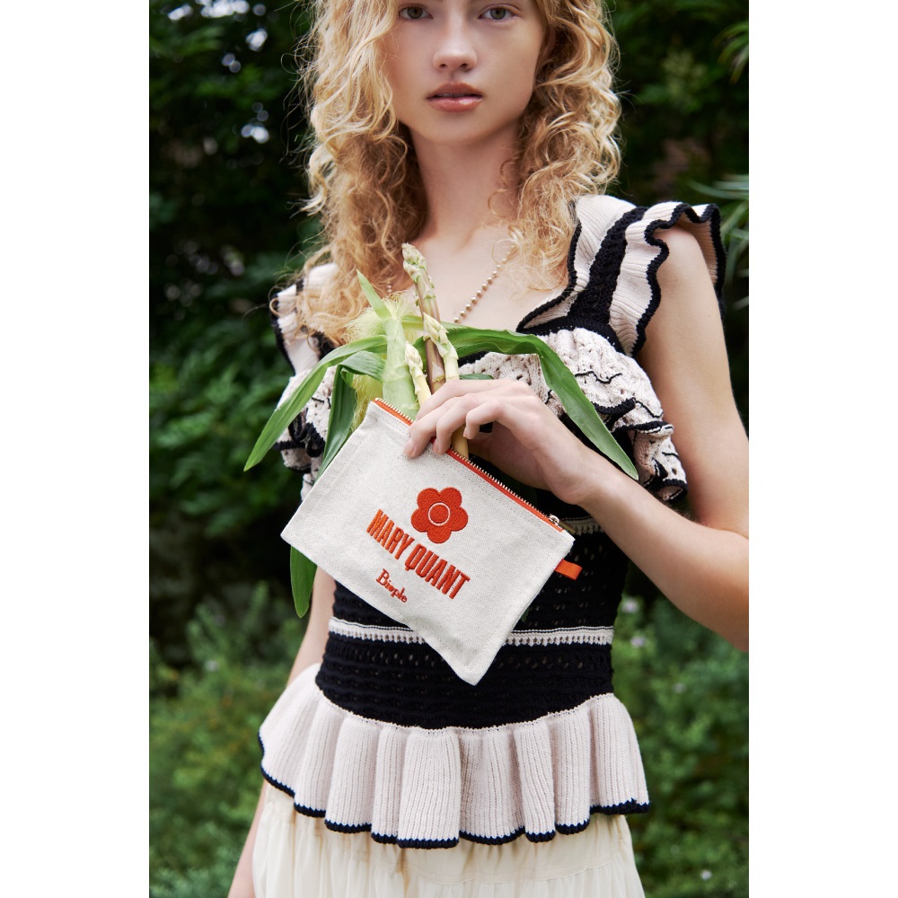 Biople】＜MARY QUANT×Biople＞フラットポーチ オレンジ ｜バッグ